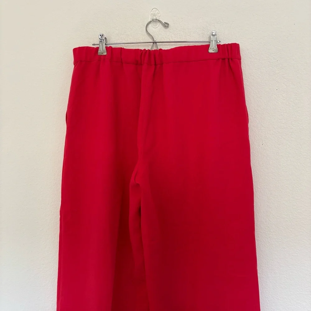 J. Crew Cropped Wide Leg Pull On Pant Red